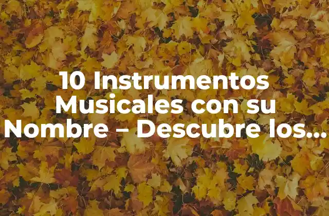 10 Instrumentos Musicales con Su Nombre – Descubre los Sonidos Del Mundo