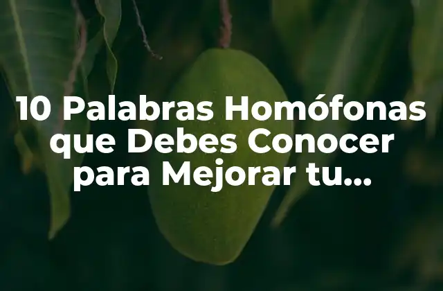 10 Palabras Homófonas que Debes Conocer para Mejorar Tu Comprensión Del Inglés