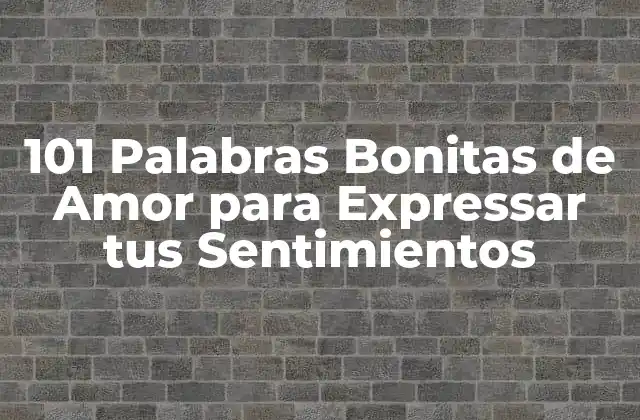 101 Palabras Bonitas de Amor para Expressar Tus Sentimientos
