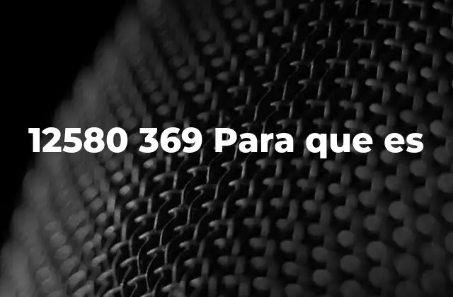 12580 369 para que es