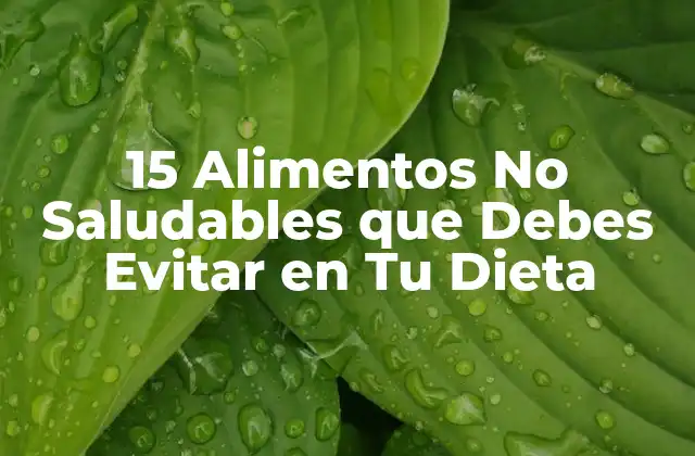 15 Alimentos No Saludables que Debes Evitar en Tu Dieta