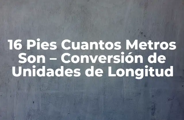 16 Pies Cuantos Metros Son – Conversión de Unidades de Longitud
