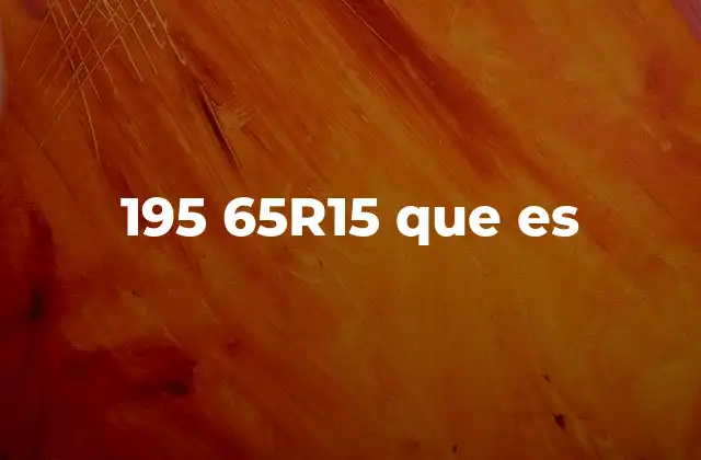 195 65r15 que es