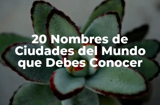 20 Nombres de Ciudades Del Mundo que Debes Conocer