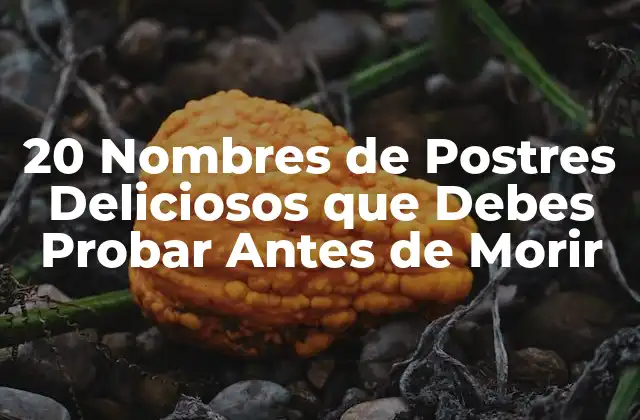 20 Nombres de Postres Deliciosos que Debes Probar Antes de Morir