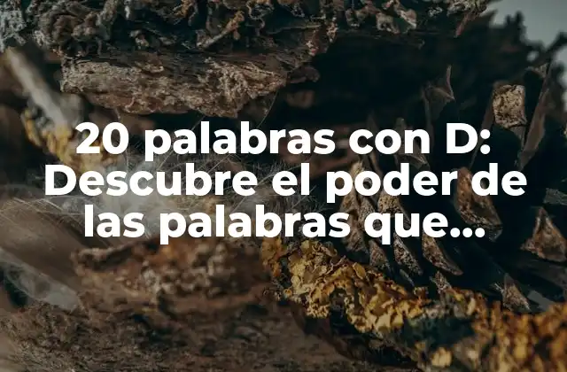 20 Palabras con D: Descubre el Poder de las Palabras que Comienzan con la Letra D
