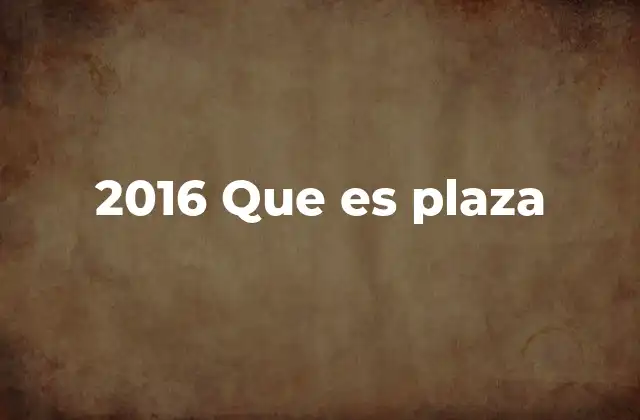 2016 que es Plaza