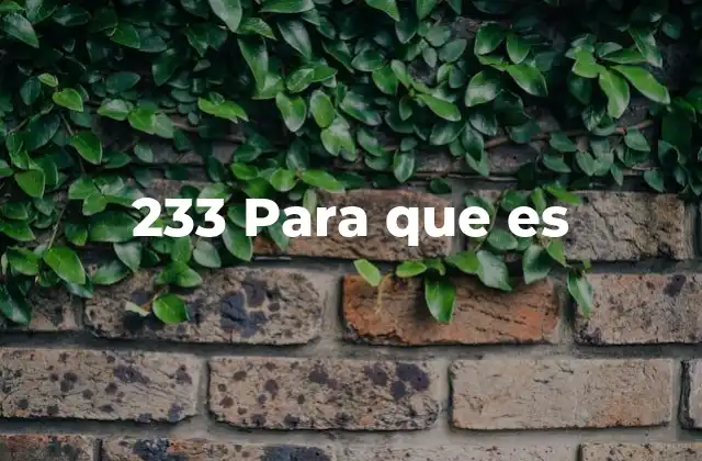 233 para que es