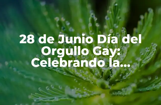 28 de Junio Día Del Orgullo Gay: Celebrando la Diversidad y la Igualdad