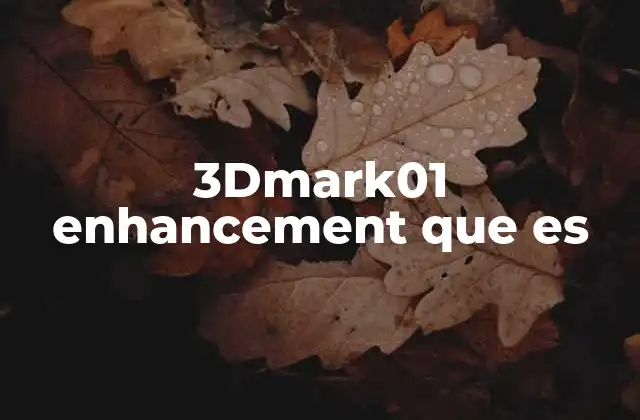3dmark01 Enhancement que es