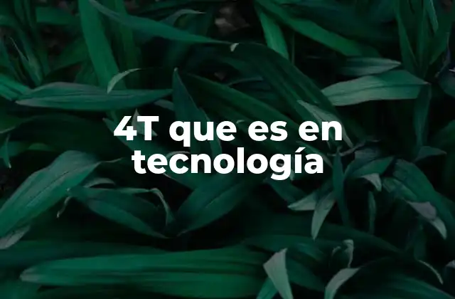 4t que es en Tecnología