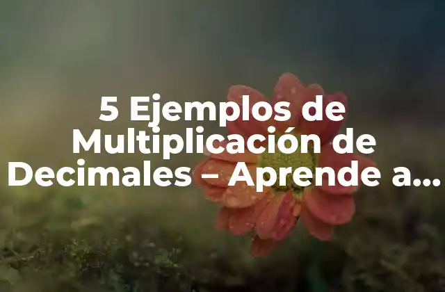 5 Ejemplos de Multiplicación de Decimales – Aprende a Multiplicar Decimales con Facilidad