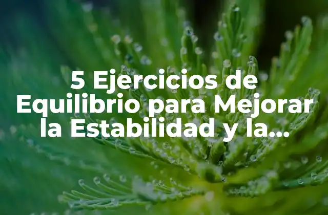 5 Ejercicios de Equilibrio para Mejorar la Estabilidad y la Coordinación