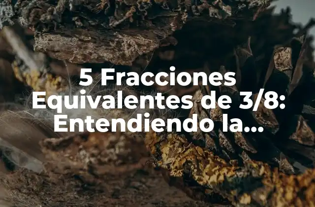 5 Fracciones Equivalentes de 3/8: Entendiendo la Equivalencia 2 ¿Qué son las Fracciones Equivalentes?