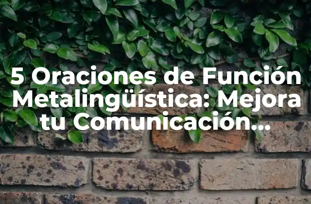 5 Oraciones de Función Metalingüística: Mejora Tu Comunicación Efectiva