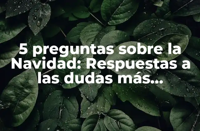 5 Preguntas sobre la Navidad: Respuestas a las Dudas Más Frecuentes sobre la Temporada Navideña
