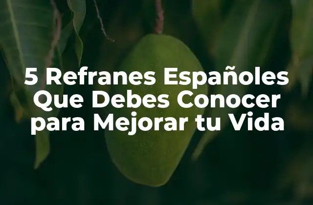 5 Refranes Españoles que Debes Conocer para Mejorar Tu Vida