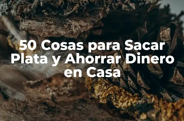 50 Cosas para Sacar Plata y Ahorrar Dinero en Casa