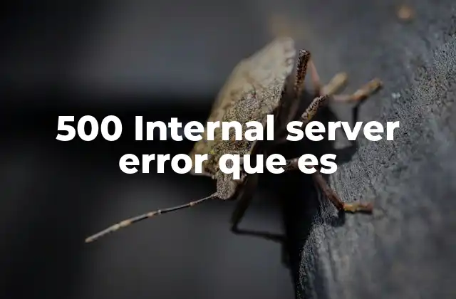 500 Internal Server Error que es