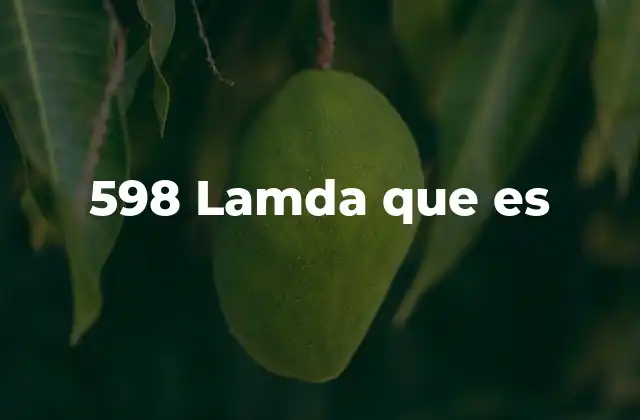 598 Lamda que es
