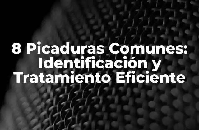8 Picaduras Comunes: Identificación y Tratamiento Eficiente 2 ¿Cuáles son las 8 Picaduras Comunes Más Frecuentes?