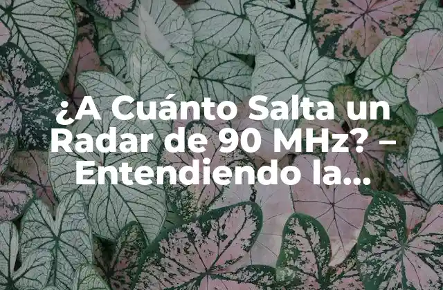 ¿a Cuánto Salta un Radar de 90 Mhz? – Entendiendo la Frecuencia Del Radar