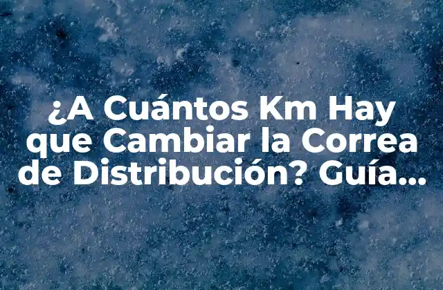 ¿a Cuántos Km Hay que Cambiar la Correa de Distribución? Guía Completa