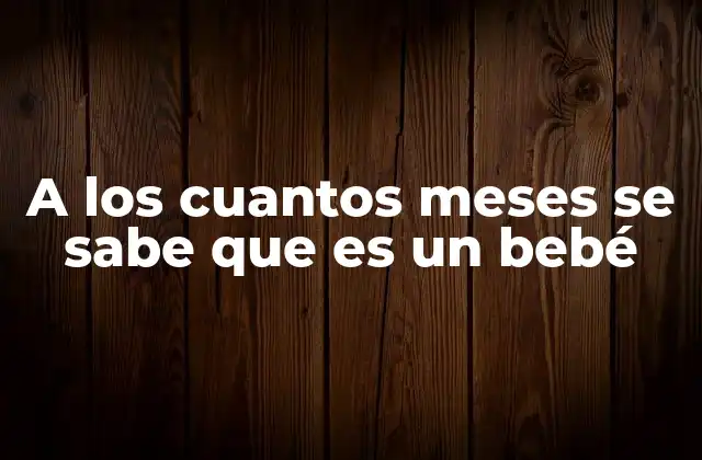 A los Cuantos Meses Se Sabe que es un Bebé