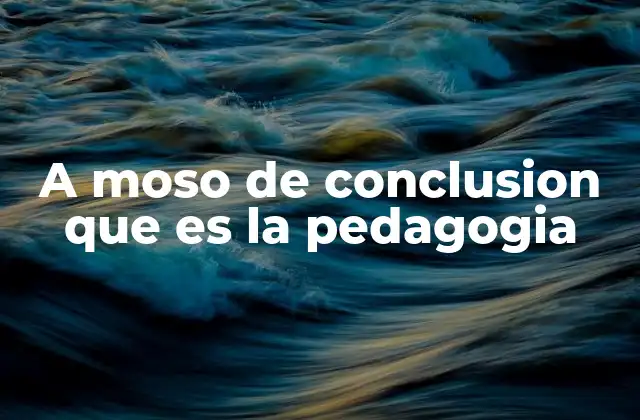A Moso de Conclusion que es la Pedagogia