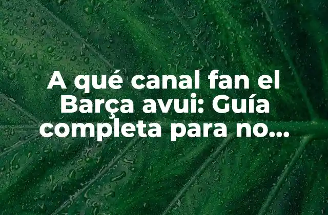 Canales de televisión que emiten el Barça en España