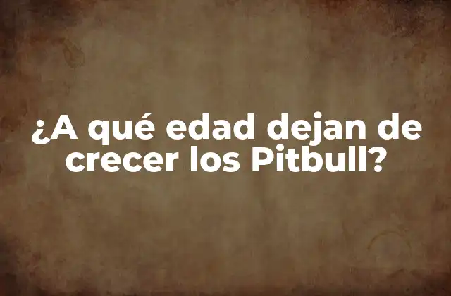 ¿a Qué Edad Dejan de Crecer los Pitbull?