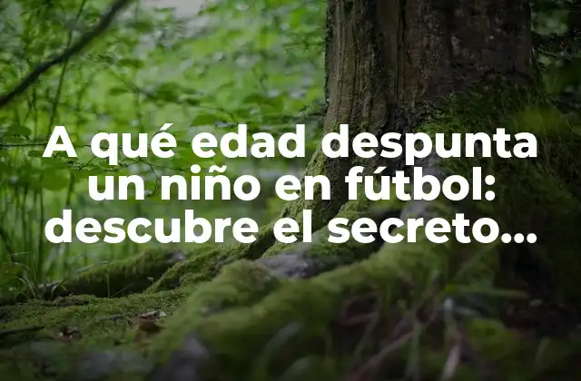 A Qué Edad Despunta un Niño en Fútbol: Descubre el Secreto para que Tus Hijos Triunfen