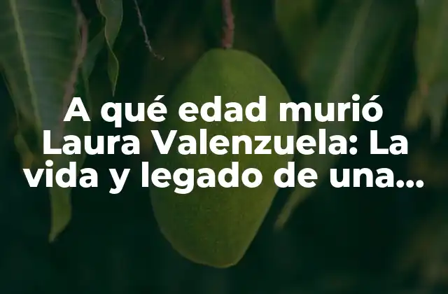 A Qué Edad Murió Laura Valenzuela: la Vida y Legado de una Leyenda de la Televisión