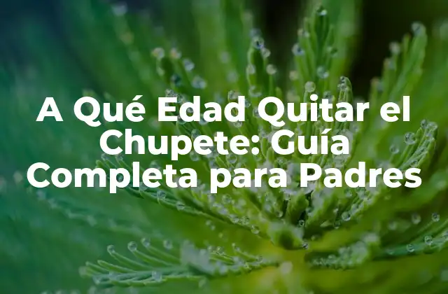 A Qué Edad Quitar el Chupete: Guía Completa para Padres