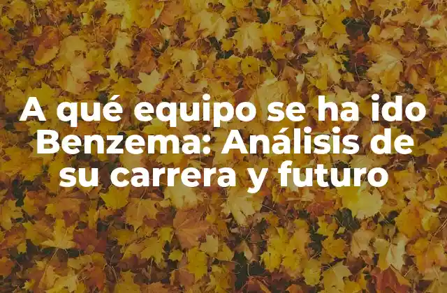 A Qué Equipo Se Ha Ido Benzema: Análisis de Su Carrera y Futuro