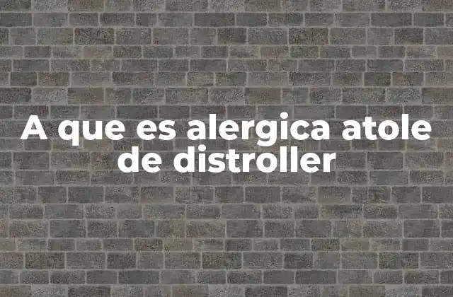 A que es Alergica Atole de Distroller
