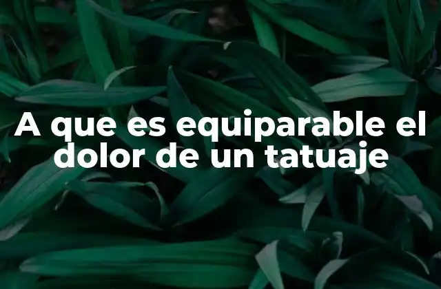 A que es Equiparable el Dolor de un Tatuaje