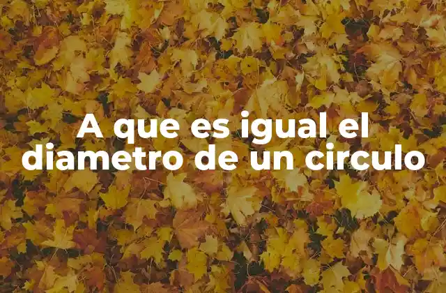 A que es Igual el Diametro de un Circulo