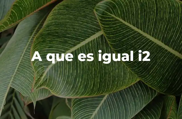 A que es Igual I2