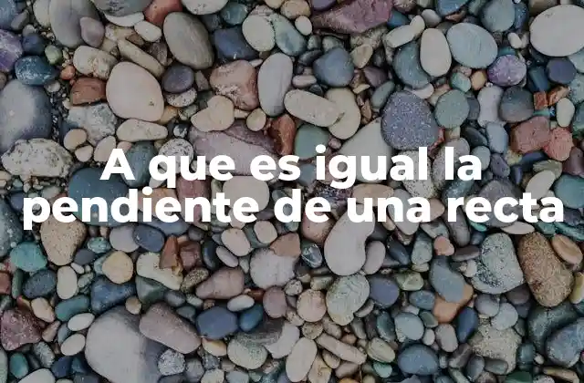 A que es Igual la Pendiente de una Recta 2 La importancia de la pendiente en ecuaciones lineales