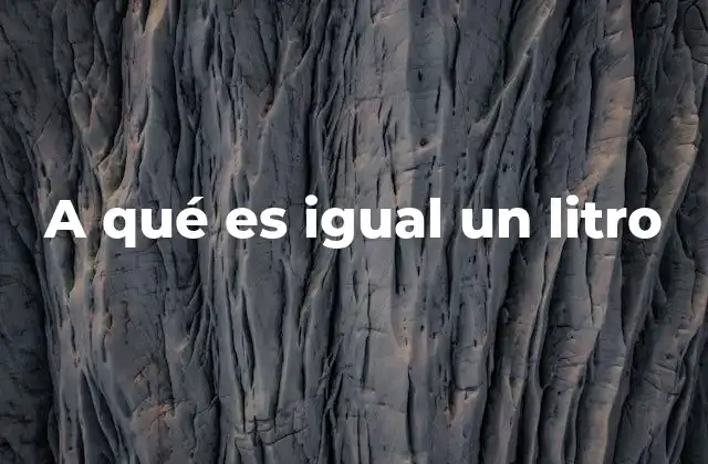 A Qué es Igual un Litro