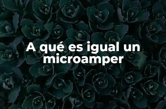 A Qué es Igual un Microamper