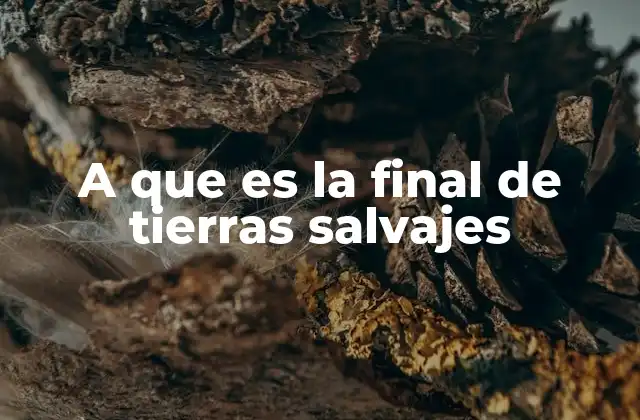 A que es la Final de Tierras Salvajes