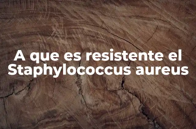 Factores que favorecen la resistencia en Staphylococcus aureus