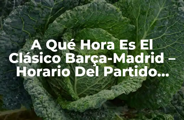 A Qué Hora es el Clásico Barça-madrid – Horario Del Partido entre Fc Barcelona y Real Madrid