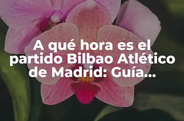 A Qué Hora es el Partido Bilbao Atlético de Madrid: Guía Definitiva para No Perderse el Encuentro