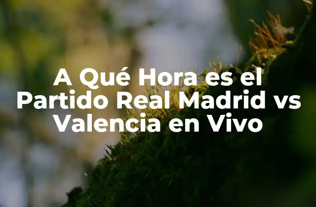 A Qué Hora es el Partido Real Madrid Vs Valencia en Vivo