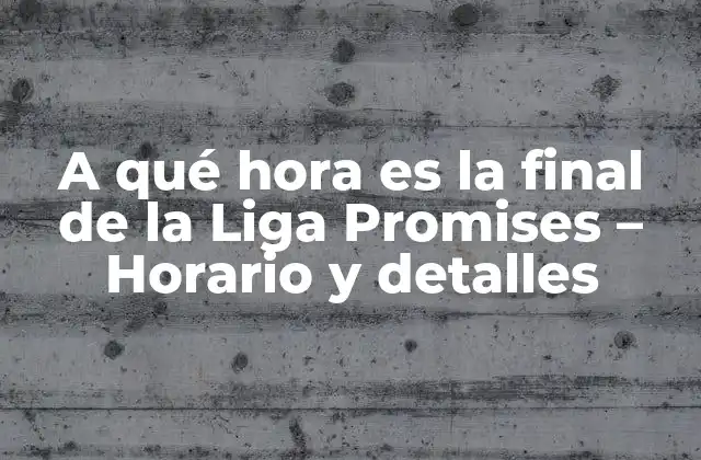 A Qué Hora es la Final de la Liga Promises – Horario y Detalles