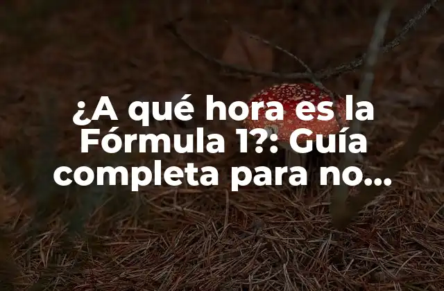 ¿a Qué Hora es la Fórmula 1?: Guía Completa para No Perderse una Carrera 2 La estructura de una carrera de Fórmula 1