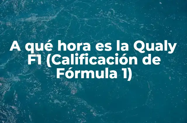 A Qué Hora es la Qualy F1 (calificación de Fórmula 1) 2 ¿Cuál es el propósito de la Qualy F1?